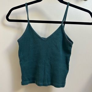Green Ribbed Brandy Melville Tank Top